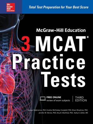 cover image of McGraw-Hill Education 3 MCAT Practice Tests